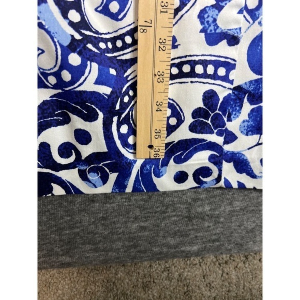 Lauren Ralph Lauren Blue White Paisley Floral Sheath Dress Sz 6 Stretch Cotton - Picture 9 of 12